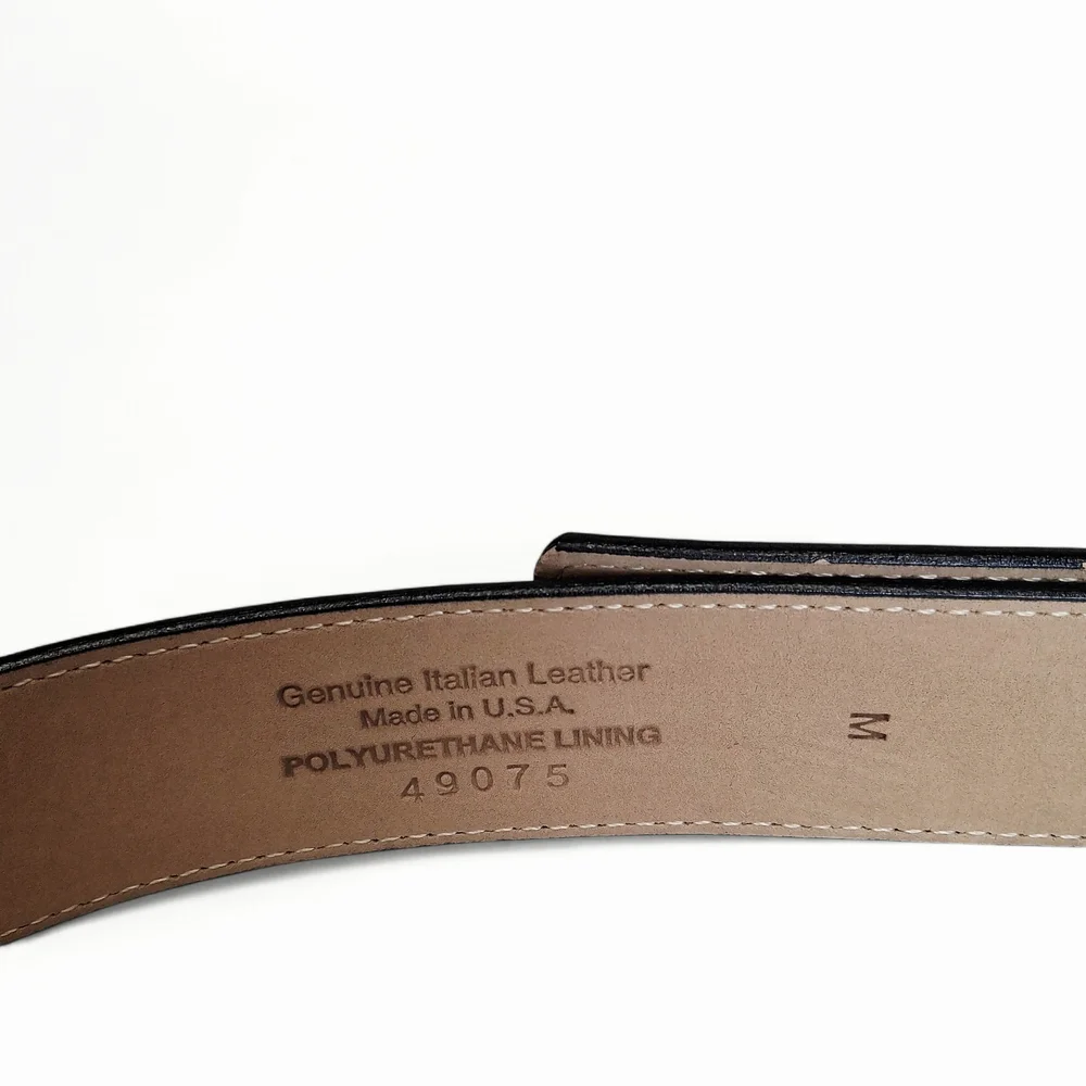 St John Women's Black Patent Leather 1.375 In Wide Belt M 34 - Picture 4 of 5